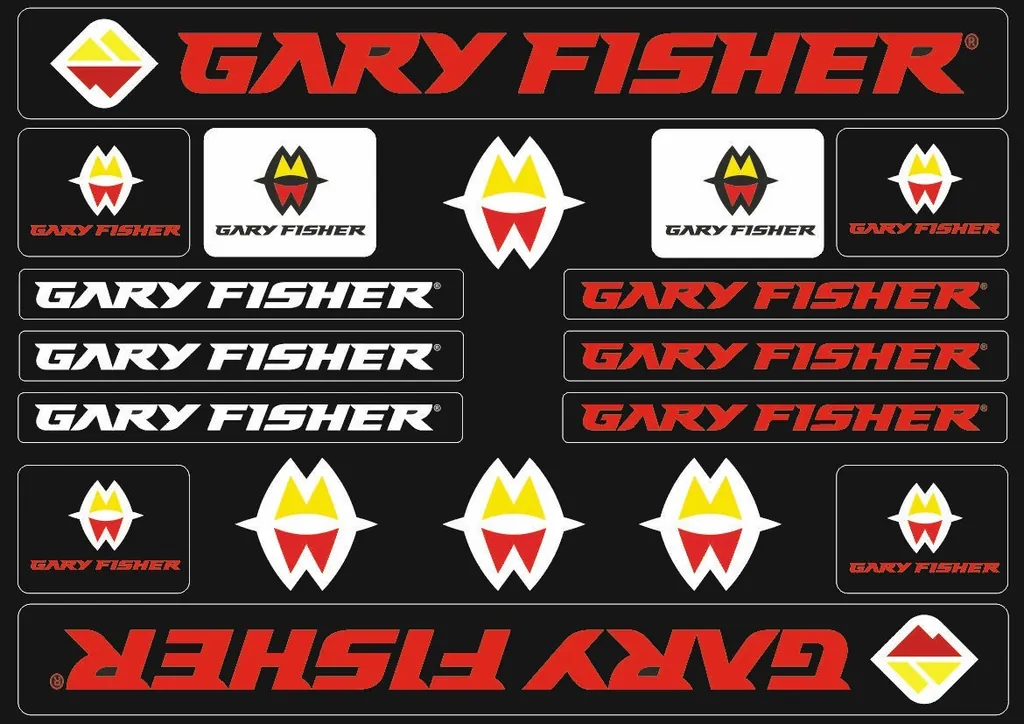 Bicycle Vinyl Frame Stickers – Compatible with GARY FISHER Bikes – Red