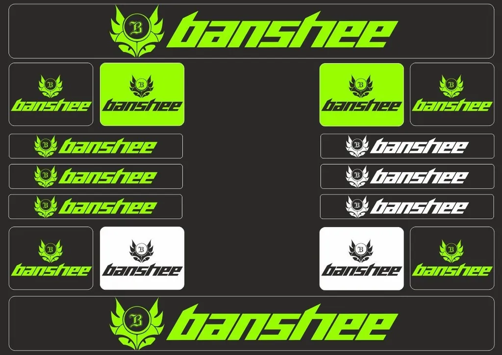 Bicycle Vinyl Frame Stickers Custom Compatible with BANSHEE Green