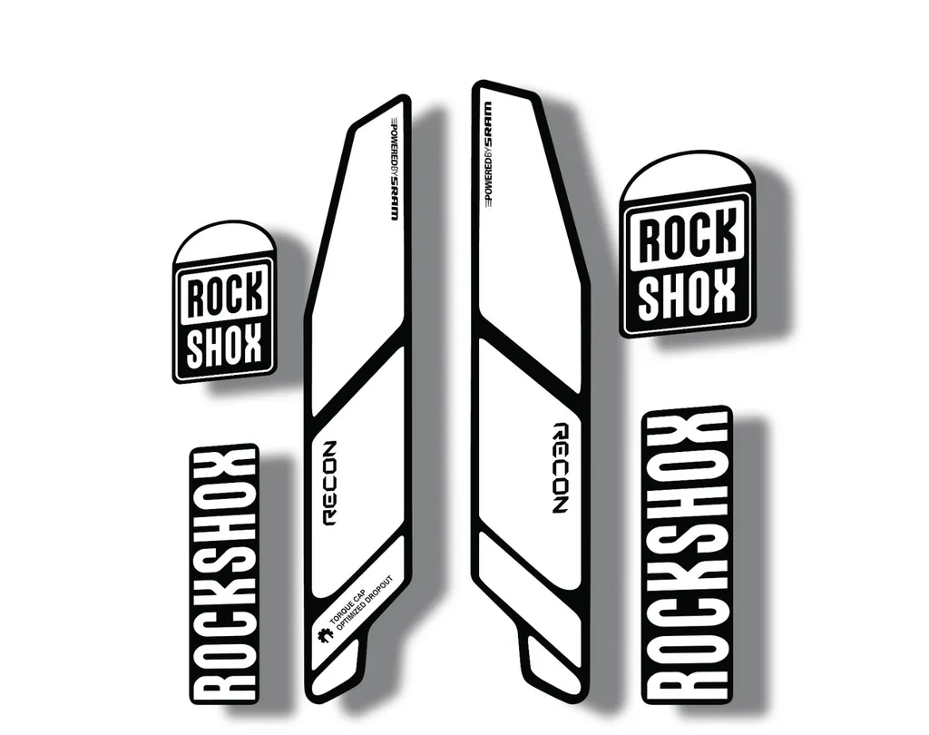 Rock Shox RECON 2014 Mountain Bike Cycling Decal Kit Sticker Adhesive White