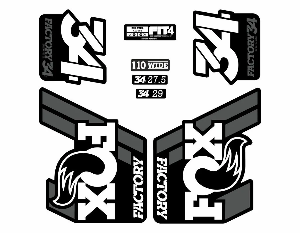 FOX 34 Float 2018-19 Forks Suspension Factory Decal Sticker Adhesive White Gray