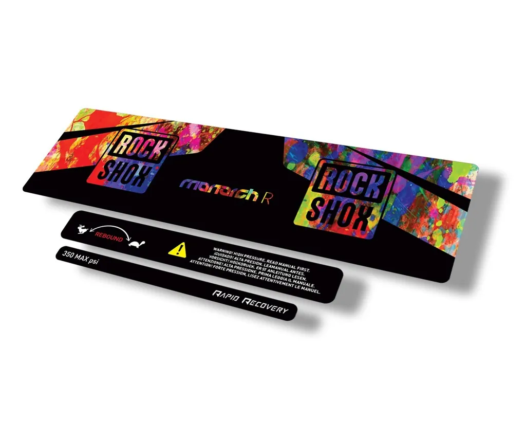 Rock Shox 2016 Monarch R Rear Shock Decal Sticker Adhesive Set Oil Slick