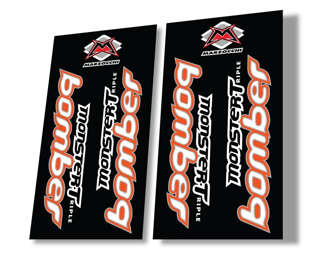 Marzocchi Bomber Monster Triple 1999 Suspension Decal Kit Sticker Set Orange