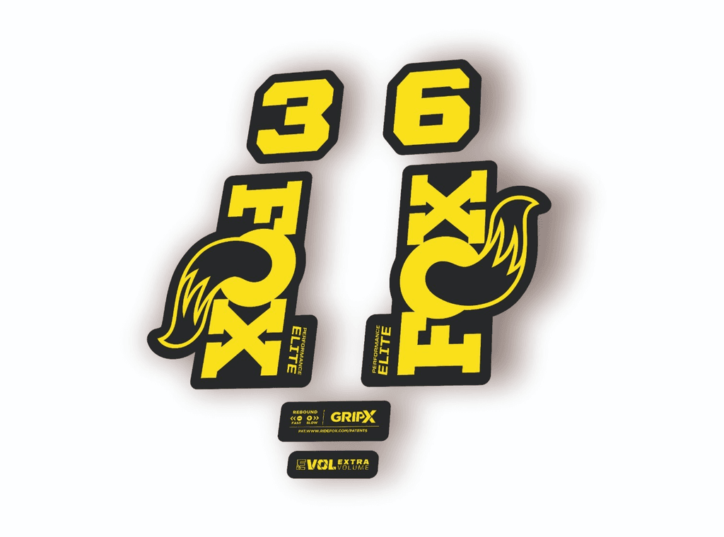 FOX 36 Elite Performance 2026 Fork Factory Decal Sticker Adhesive Yellow