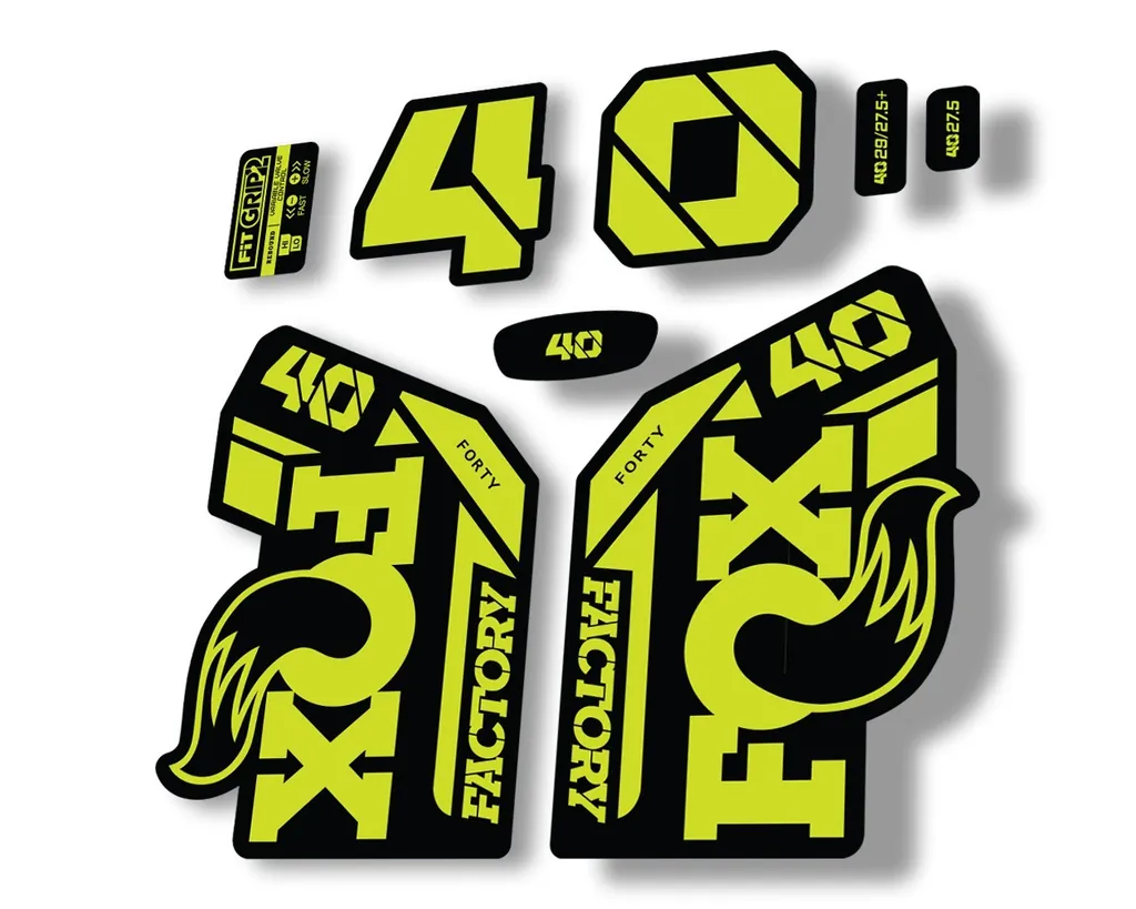 FOX 40 2021 Factory Forks Suspension Decals Sticker Set Adhesive Lime Green