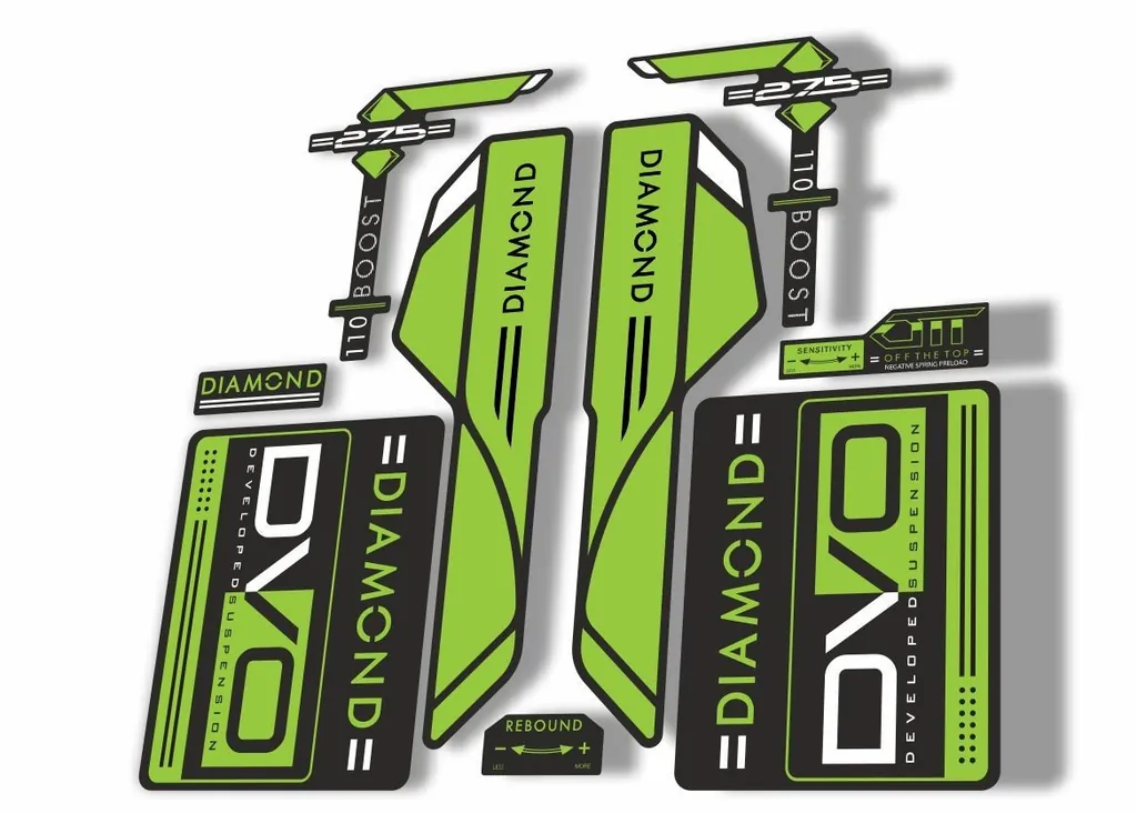 DVO 2017 Diamond Boost 27.5 Fork Suspension Sticker Decal Adhesive Green