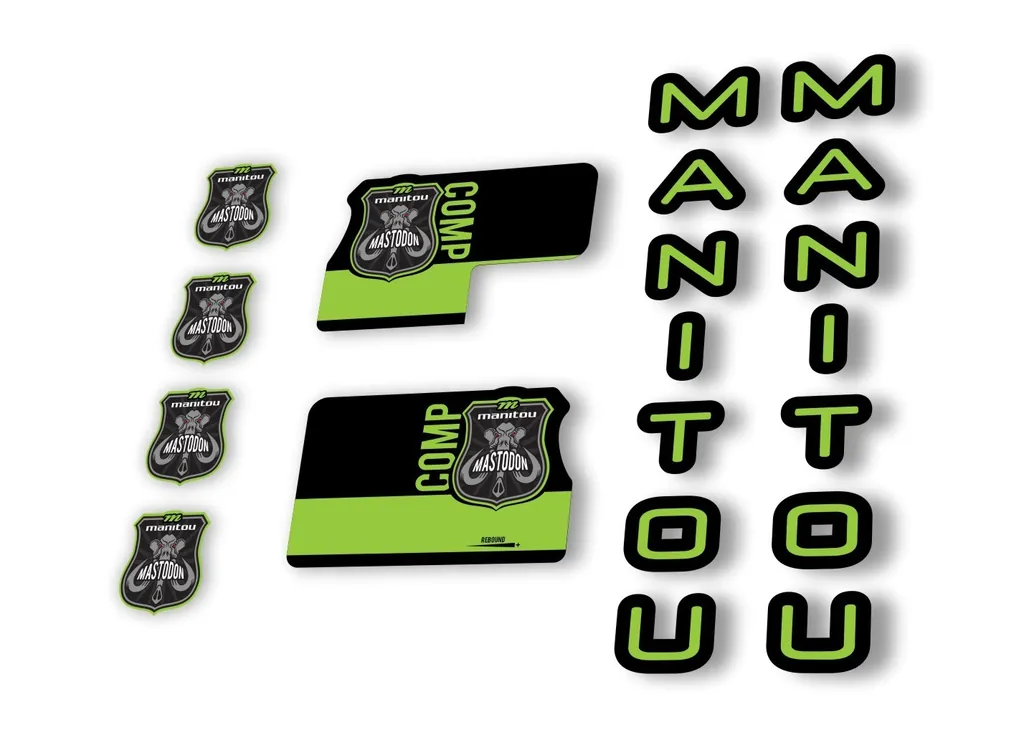 Manitou Mastadon Comp 2020 Fork Suspension Decal Kit Sticker Set Green