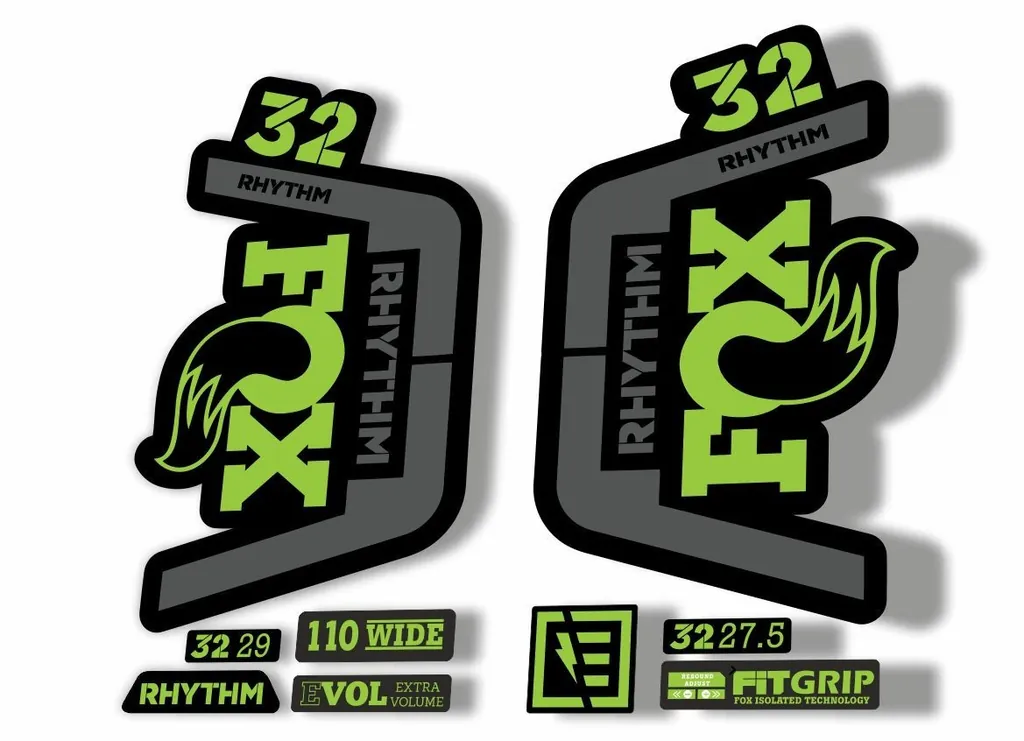 FOX 32 Rhythm 2019 Forks Suspension Factory Decal Sticker Adhesive Green-Gray