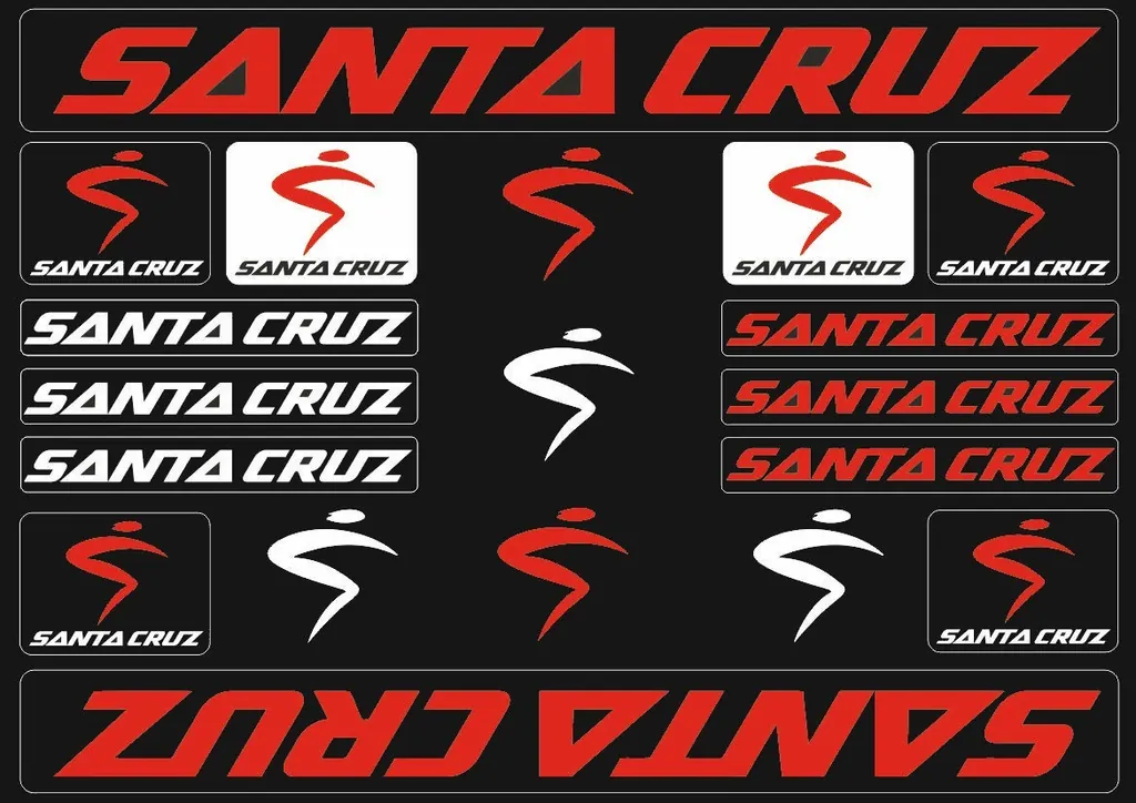 Bicycle Vinyl Stickers – Compatible with Santa Cruz Bikes – Red
