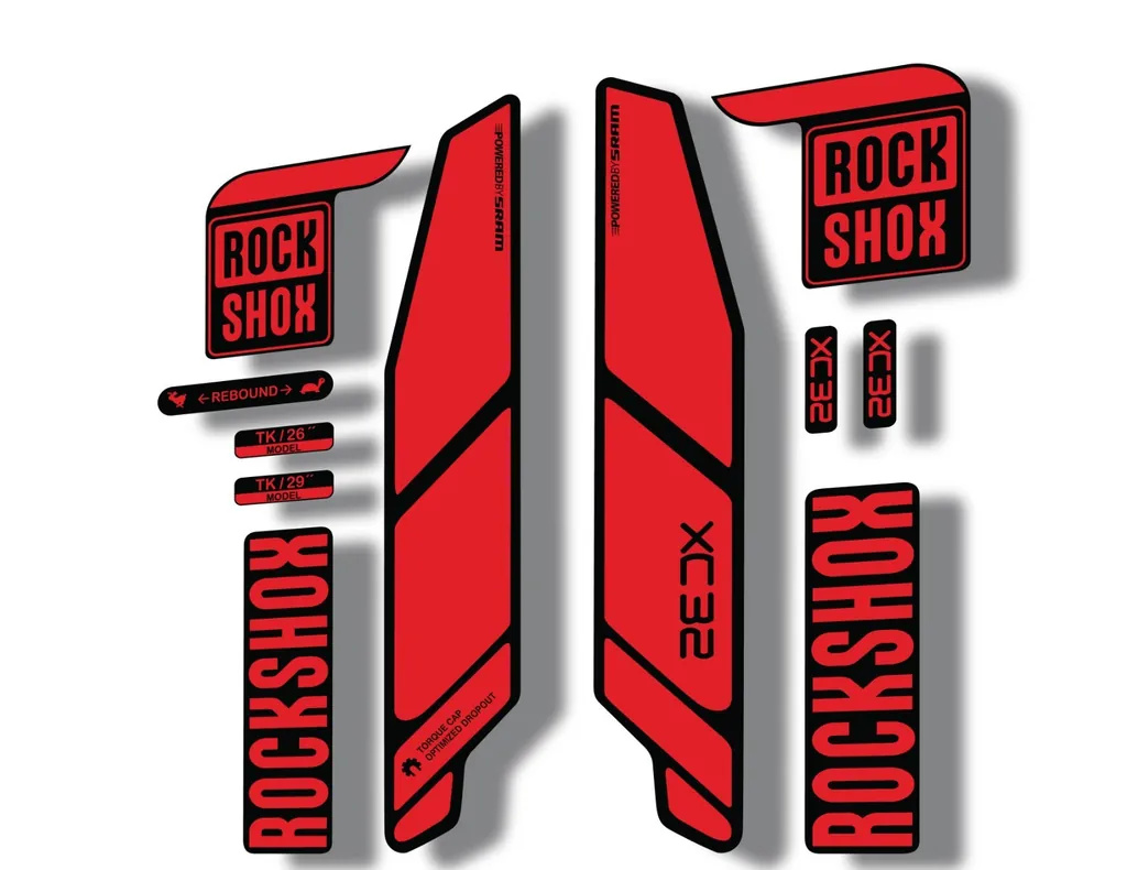 Rock Shox XC32 2014 Fork Decal Mountain Bike Cycling Sticker Adhesive Red