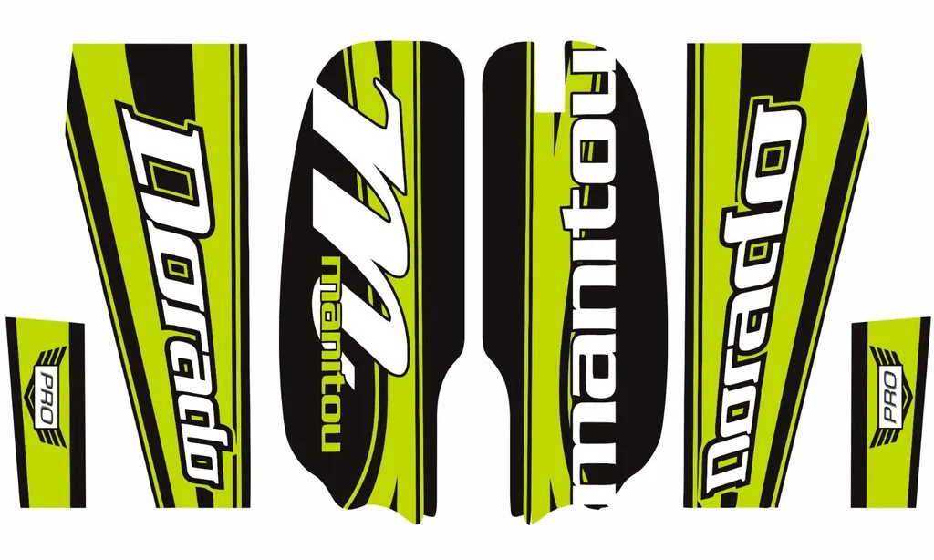 Manitou Dorado Pro Fork Suspension Graphic Decal Kit Sticker Set Lime Green