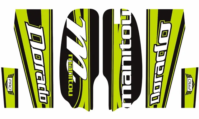 Manitou Dorado Pro Fork Suspension Graphic Decal Kit Sticker Set Lime Green