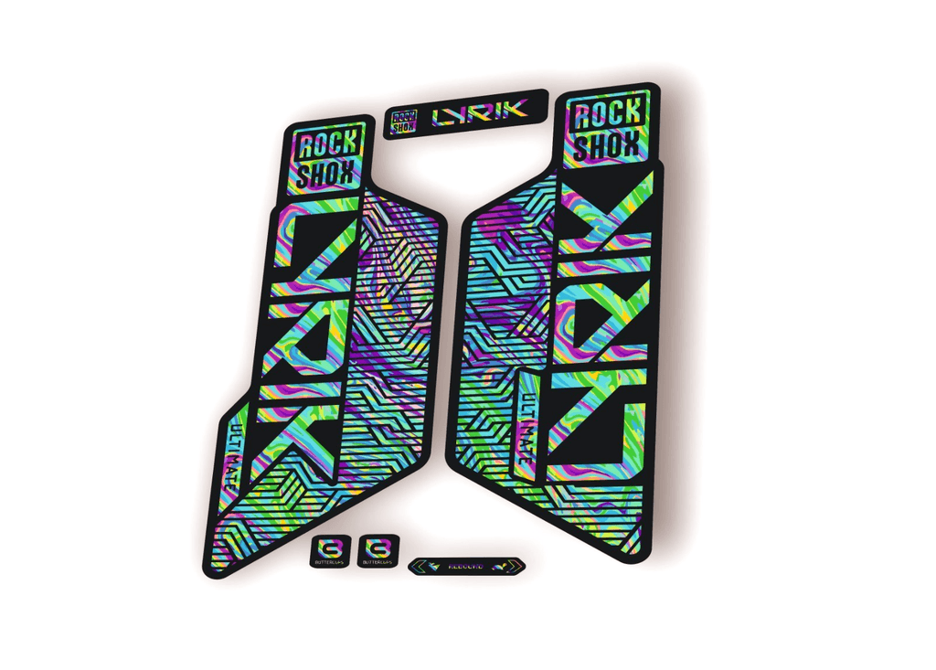 Rock Shox LYRIK ULTIMATE 2025 Flight Attendant Bike Decal Sticker Oil Slick 1