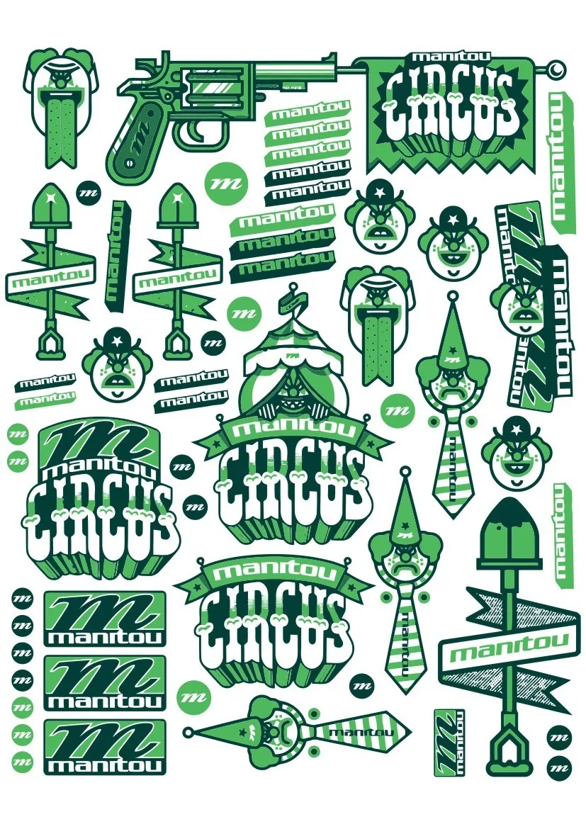 Manitou Circus Decal Set Sticker Adhesive Kit Green