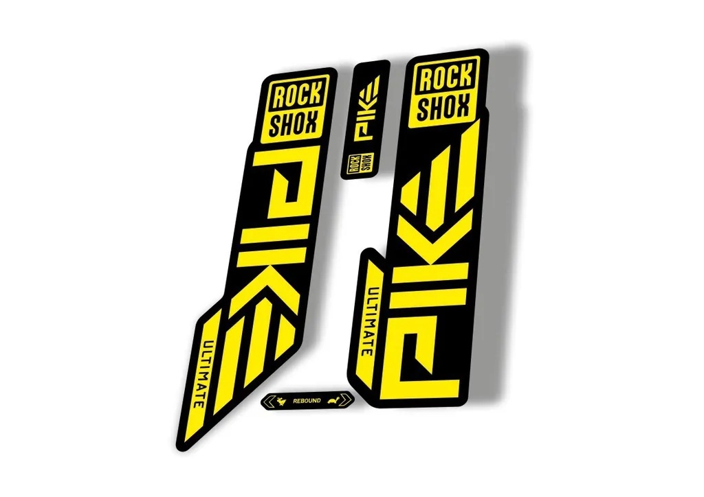 Rock Shox PIKE ULTIMATE 2023 Mountain Bike Cycling Decal Sticker Adhesive Yellow