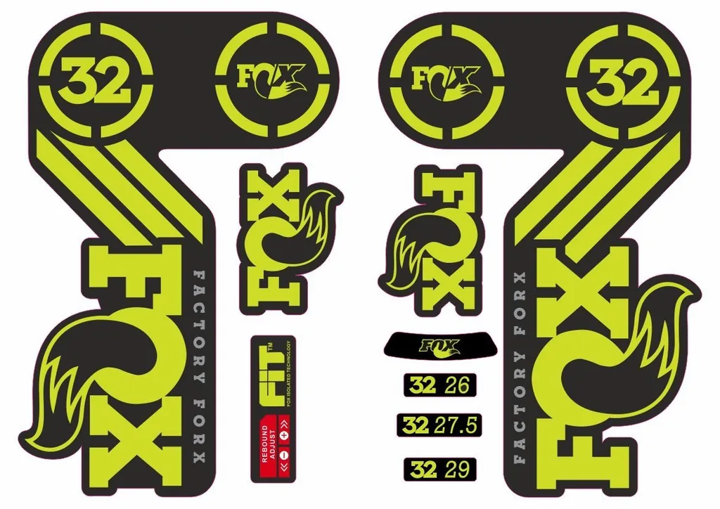 FOX 32 Heritage 2015 Fork Suspension Factory Decal Sticker Adhesive Lime Green
