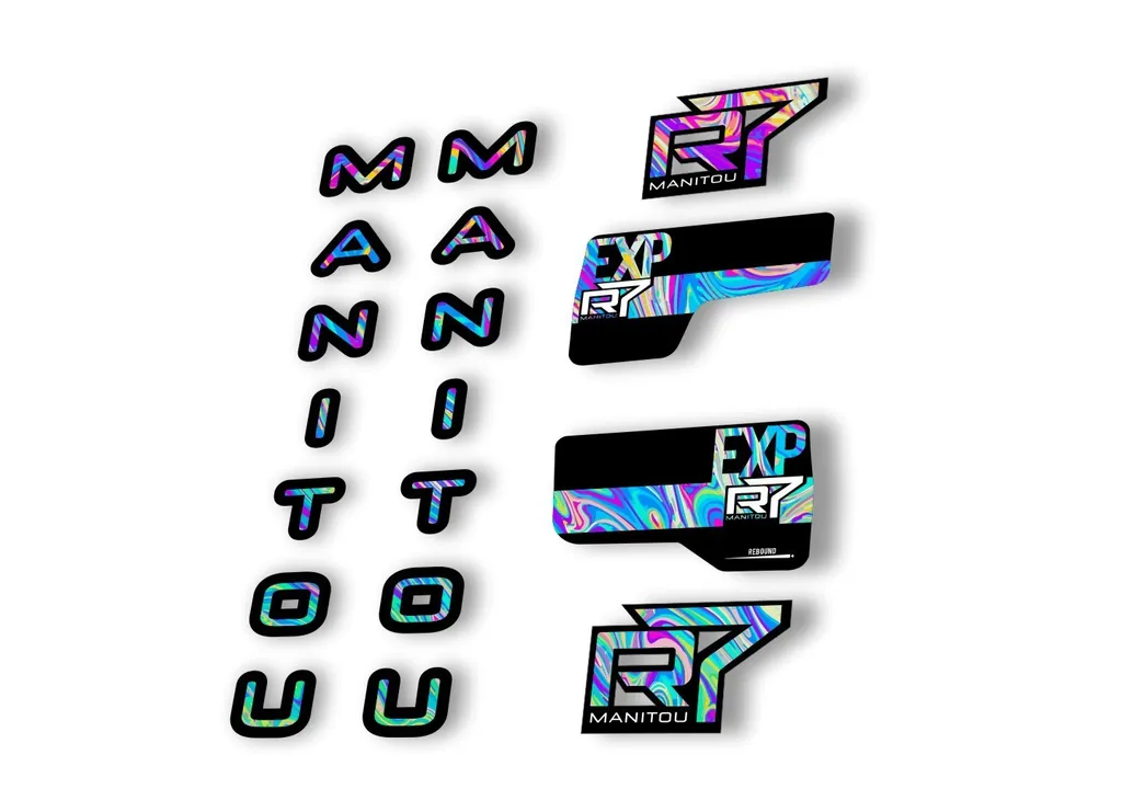 Manitou R7 Expert 2020 Fork Suspension Decal Kit Sticker Set Oil Slick 1