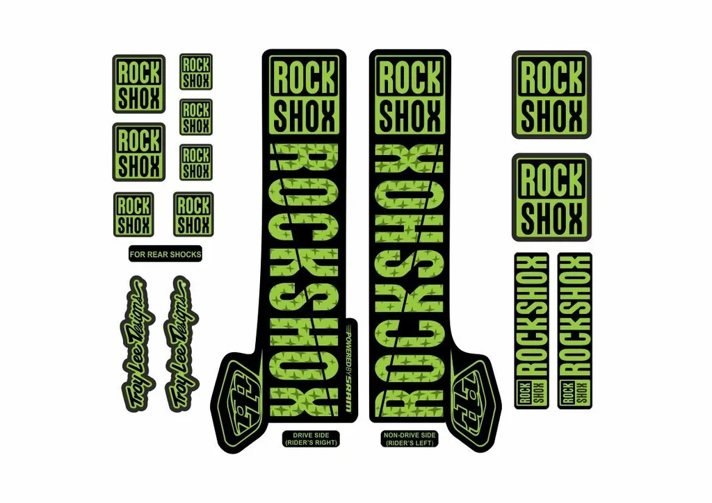 Rock Shox Troy Lee Fork Decal Mountain Bike Cycling Sticker Adhesive Green