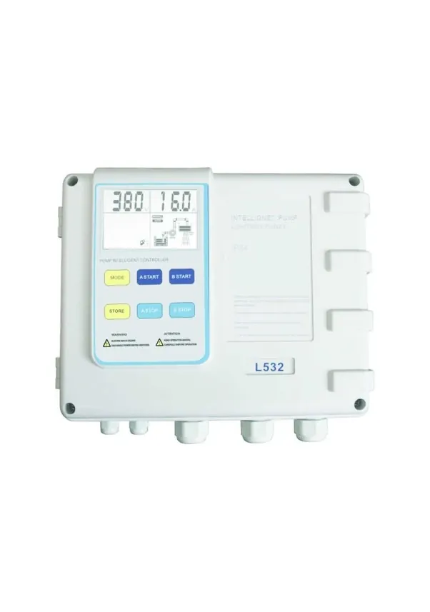 EPC 0,75 - 4 kW Çift Pompalı Trifaze Dalgıç Pompa Koruma ve Kontrol Panosu - Dijital Ekran,Türkçe Menü