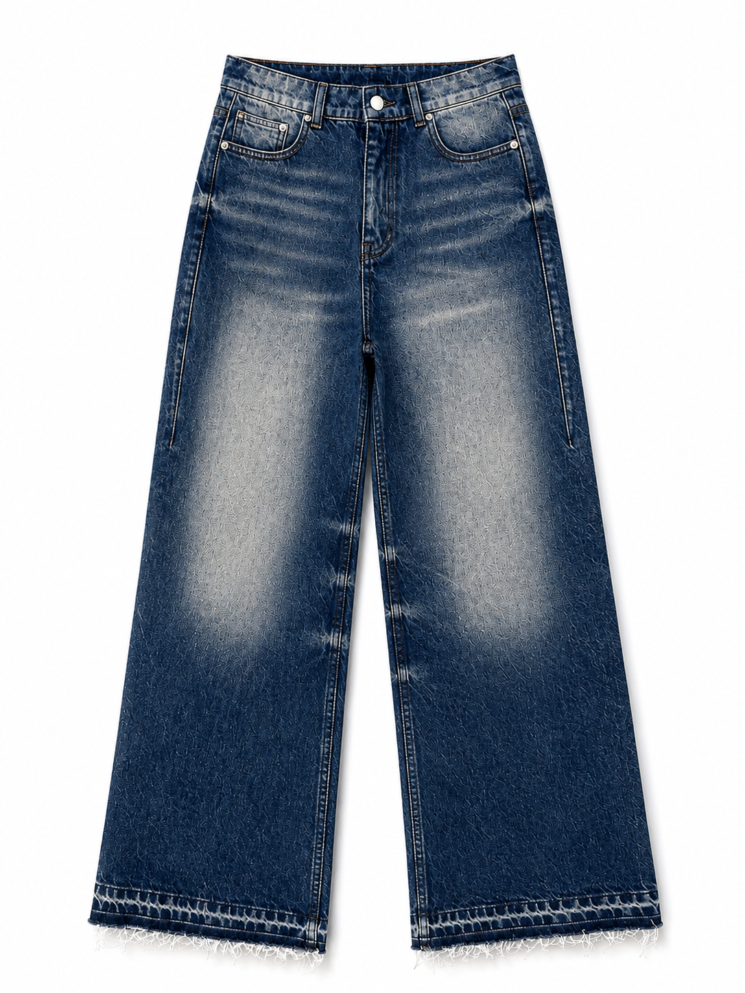 Maya Marble Yıkamalı Baggy Denim Pantolon - 4