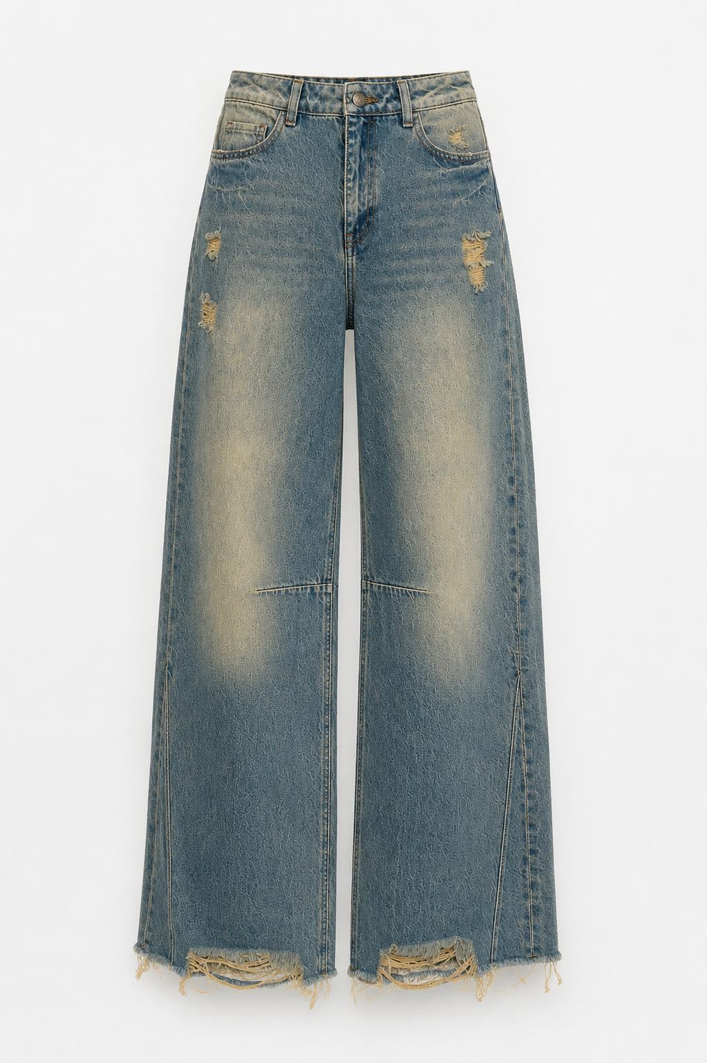 Nina Vintage Wide Leg Denim Pantolon