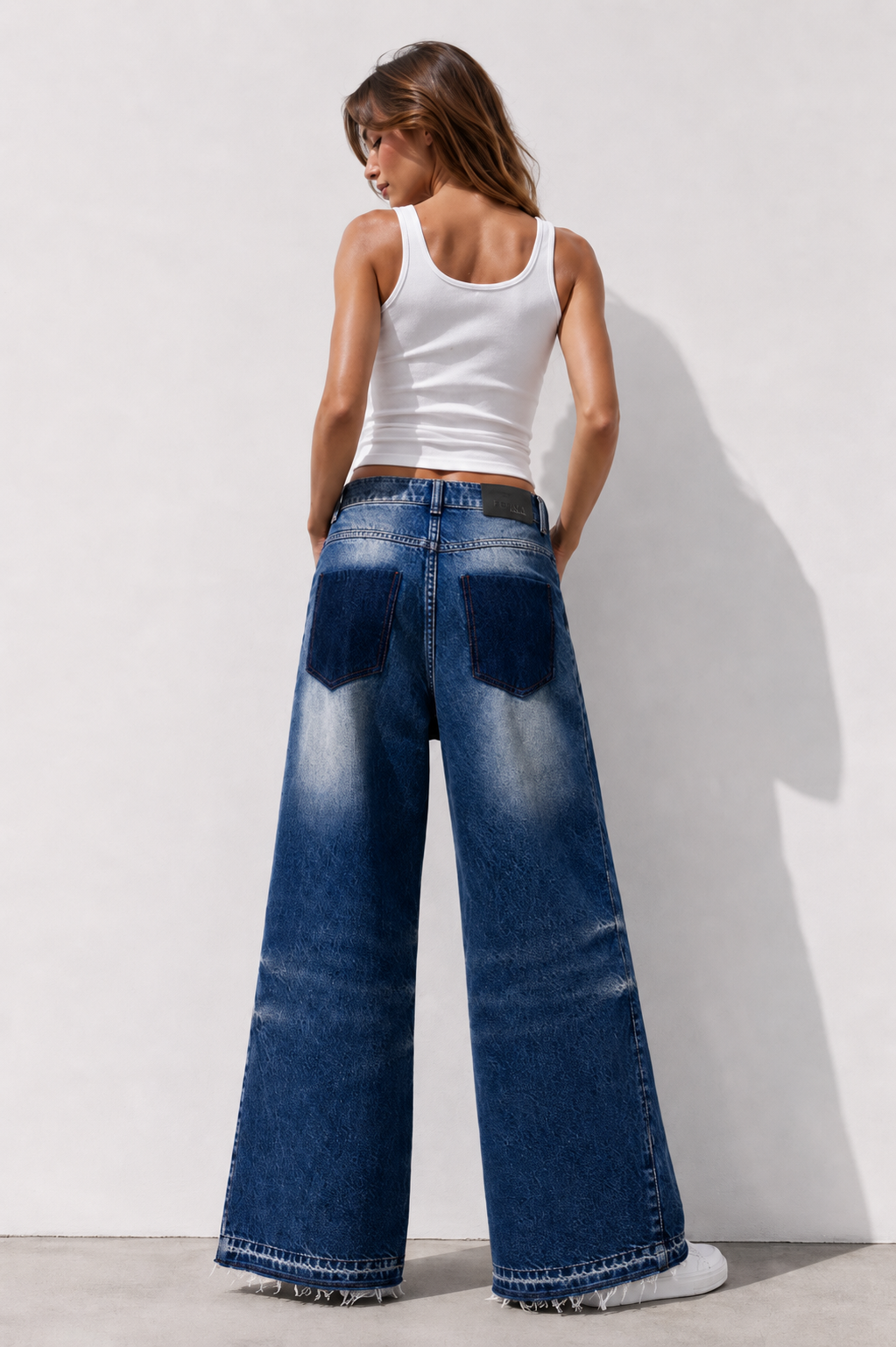 Maya Marble Yıkamalı Baggy Denim Pantolon