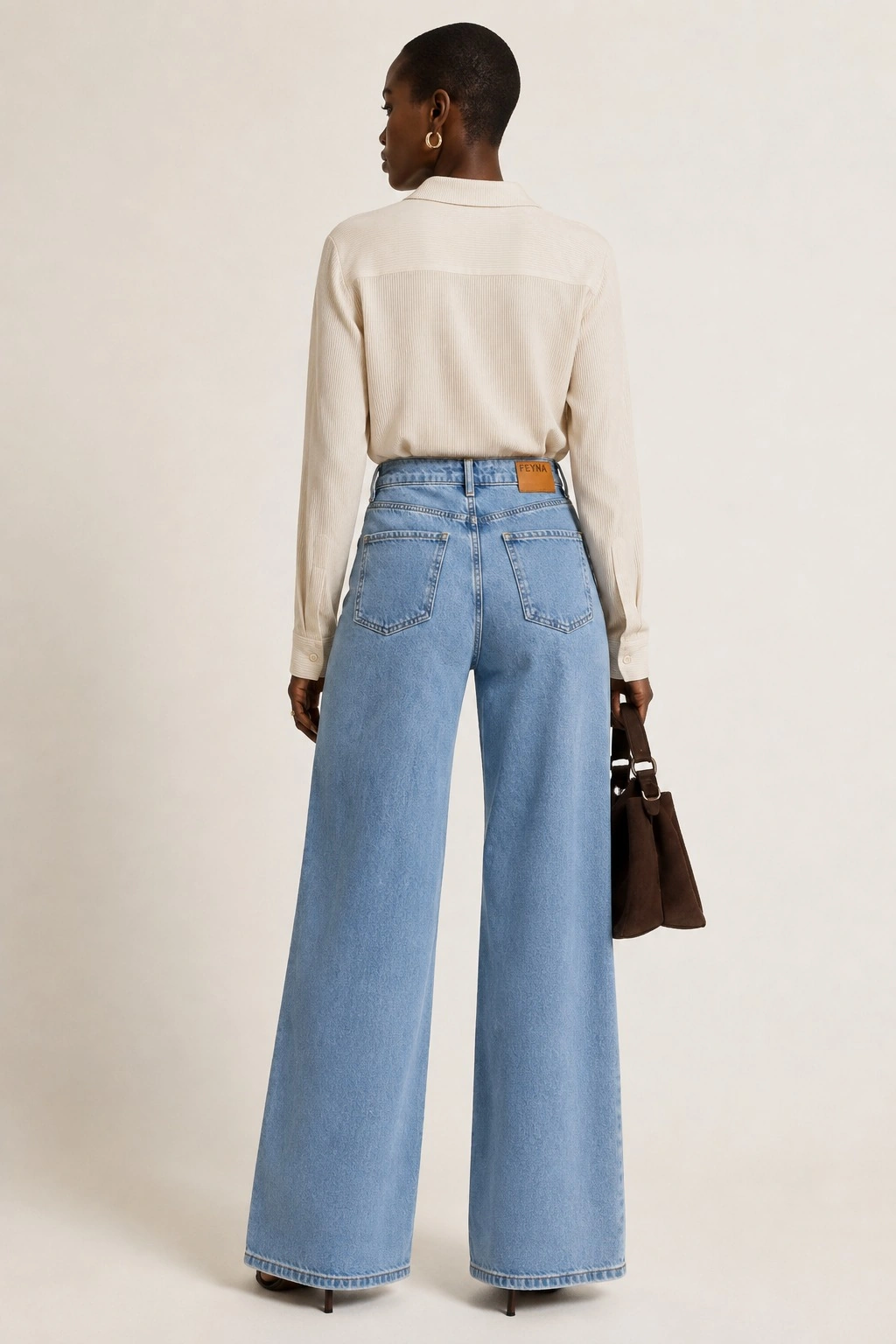 Clara Wide Leg Denim Kadın Pantolon