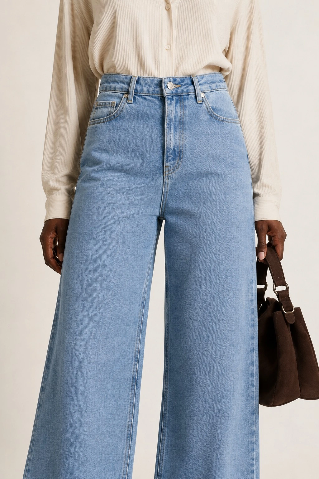 Clara Wide Leg Denim Kadın Pantolon